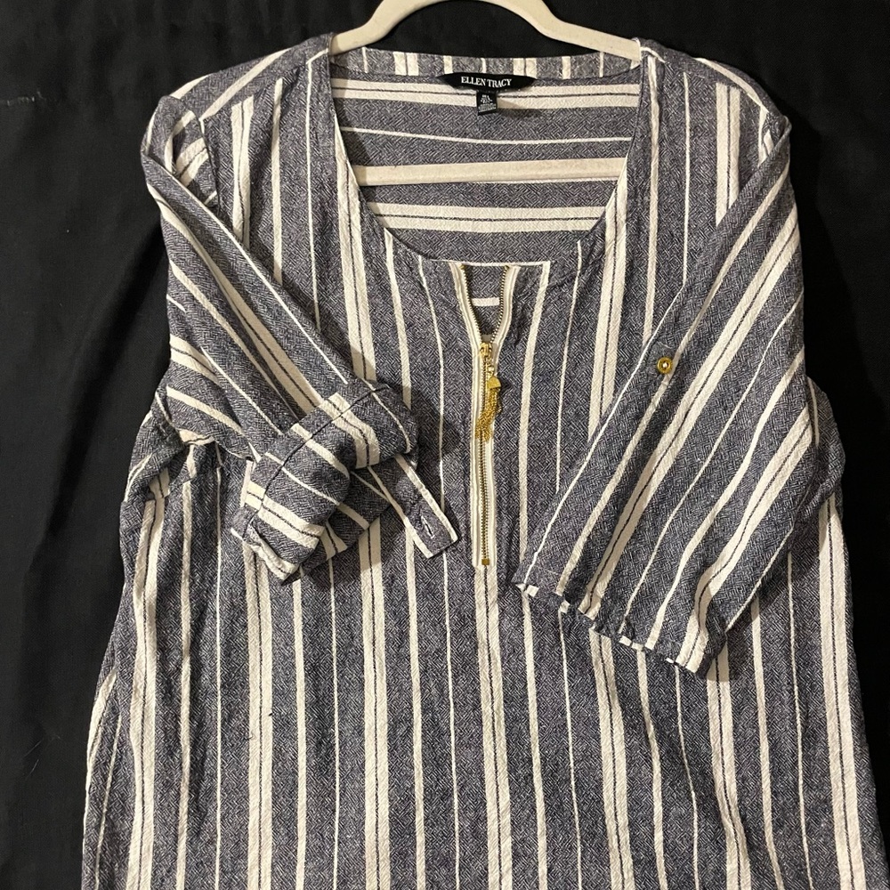 Ellen Tracy Linen Blend Tunic